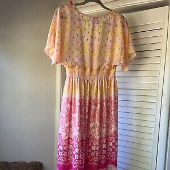 House of Harlow 1960 Polyester Maxi Pastels Bohemian XS NWT subtle gold accents - Picture 2 of 9